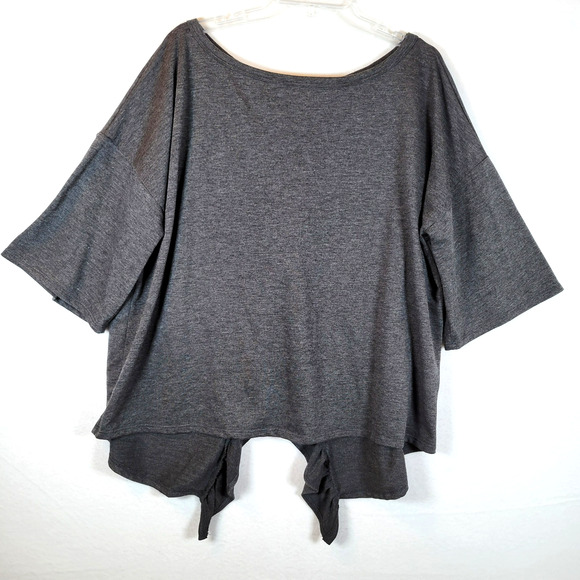 Three Bird Nest Womens Open-Back Oversized Ruffle Top Blouse Size Large Gray - Picture 1 of 8